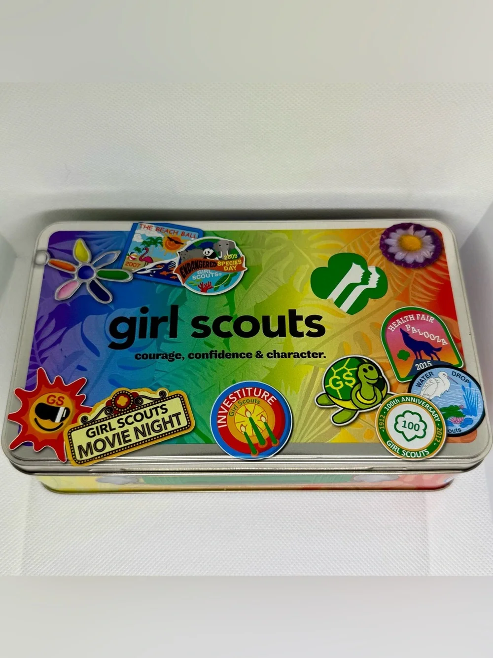 Girl Scouts 2024 Courage Confidence Character Metal Keepsake Tin Box